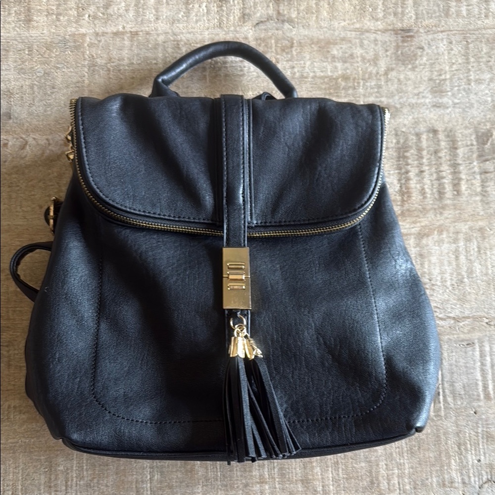 Black backpack purse